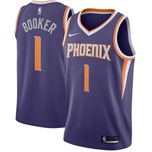 Nike Suns #1 Devin Booker Purple NBA Swingman Jersey
