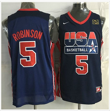 Nike Team USA #5 David Robinson Dark Blue 2012 USA Basketball Retro Stitched NBA Jersey