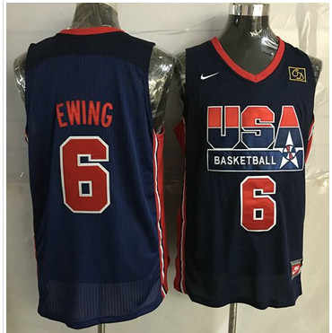 Nike Team USA #6 Patrick Ewing Dark Blue 2012 USA Basketball Retro Stitched NBA Jersey