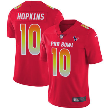 Nike Texans #10 DeAndre Hopkins Red Women's Stitched NFL Limited AFC 2018 Pro Bowl Jersey