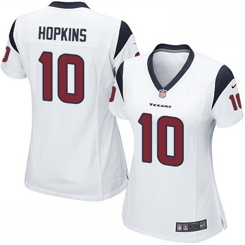 Nike Texans #10 DeAndre Hopkins White Color Women's Stitched NFL Elite Jersey