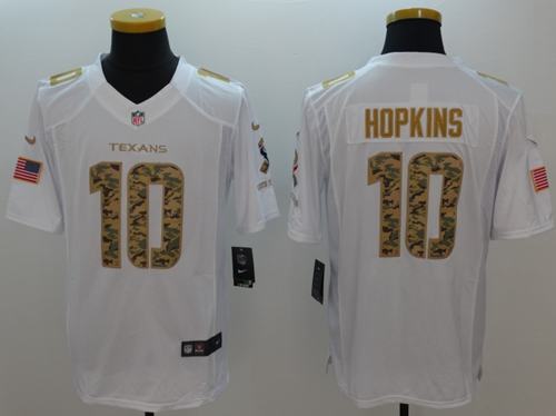 Nike Texans #10 DeAndre Hopkins White Men's Stitched NFL Limited Salute to Service Jersey Nike Texans #10 DeAndre Hopkins White Men's Stitched NFL Limited Salute to Service Jersey