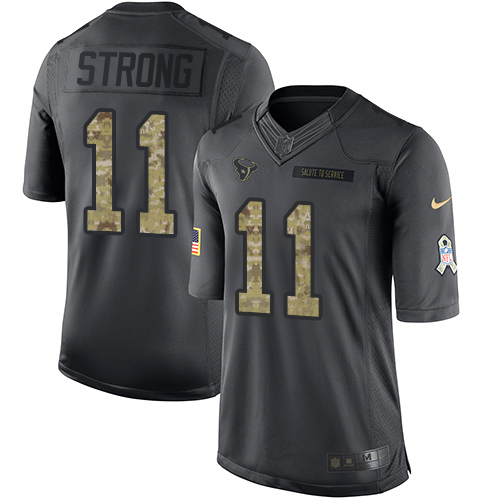 Nike Texans #11 Jaelen Strong Black Men's Stitched NFL Limited 2016 Salute to Service Jersey Nike Texans #11 Jaelen Strong Black Men's Stitched NFL Limited 2016 Salute to Service Jersey