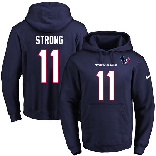 Nike Texans #11 Jaelen Strong Navy Blue Name & Number Pullover NFL Hoodie Nike Texans #11 Jaelen Strong Navy Blue Name & Number Pullover NFL Hoodie
