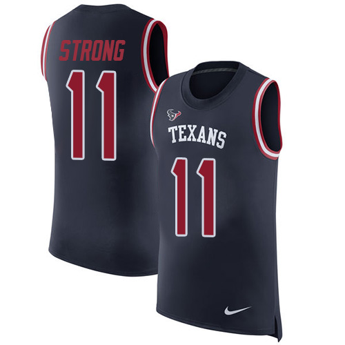 Nike Texans #11 Jaelen Strong Navy Blue Team Color Men's Stitched NFL Limited Rush Tank Top Jersey Nike Texans #11 Jaelen Strong Navy Blue Team Color Men's Stitched NFL Limited Rush Tank Top Jersey