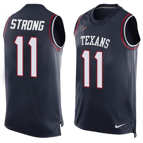 Nike Texans #11 Jaelen Strong Navy Blue Team Color Men's Stitched NFL Limited Tank Top Jersey Nike Texans #11 Jaelen Strong Navy Blue Team Color Men's Stitched NFL Limited Tank Top Jersey