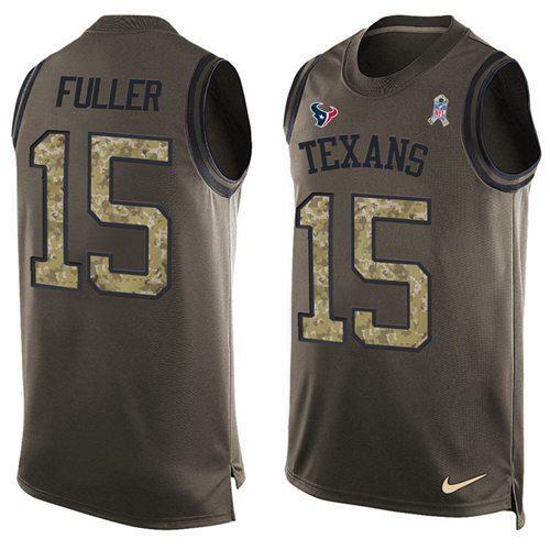 Nike Texans #15 Will Fuller Green Men's Stitched NFL Limited Salute To Service Tank Top Jersey
