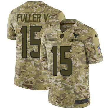 Nike Texans #15 Will Fuller V Camo Men's Stitched NFL Limited 2018 Salute To Service Jersey Nike Texans #15 Will Fuller V Camo Men's Stitched NFL Limited 2018 Salute To Service Jersey