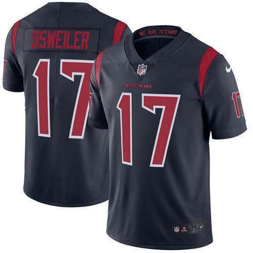 Nike Texans #17 Brock Osweiler Navy Blue Men's Stitched NFL Limited Rush Jersey Nike Texans #17 Brock Osweiler Navy Blue Men's Stitched NFL Limited Rush Jersey