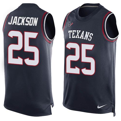 Nike Texans #25 Kareem Jackson Navy Blue Team Color Men's Stitched NFL Limited Tank Top Jersey Nike Texans #25 Kareem Jackson Navy Blue Team Color Men's Stitched NFL Limited Tank Top Jersey