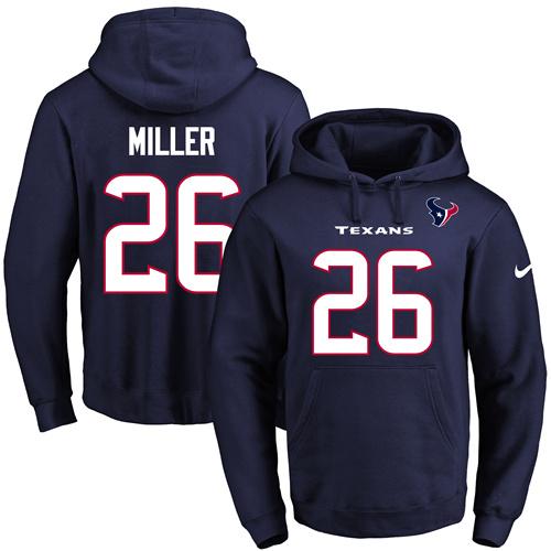 Nike Texans #26 Lamar Miller Navy Blue Name & Number Pullover NFL Hoodie Nike Texans #26 Lamar Miller Navy Blue Name & Number Pullover NFL Hoodie