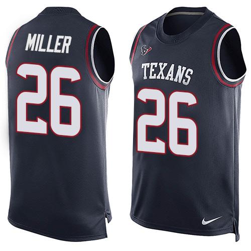 Nike Texans #26 Lamar Miller Navy Blue Team Color Men's Stitched NFL Limited Tank Top Jersey Nike Texans #26 Lamar Miller Navy Blue Team Color Men's Stitched NFL Limited Tank Top Jersey