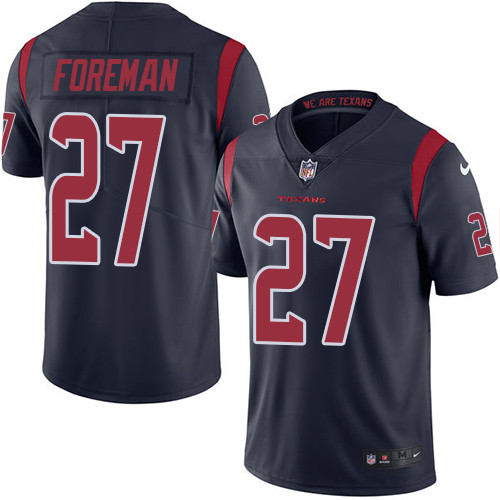 Nike Texans #27 D'Onta Foreman Navy Blue Men's Stitched NFL Limited Rush Jersey Nike Texans #27 D'Onta Foreman Navy Blue Men's Stitched NFL Limited Rush Jersey