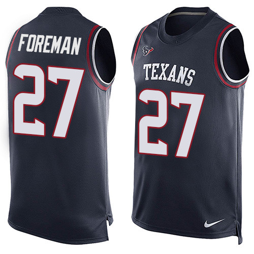 Nike Texans #27 D'Onta Foreman Navy Blue Team Color Men's Stitched NFL Limited Tank Top Jersey Nike Texans #27 D'Onta Foreman Navy Blue Team Color Men's Stitched NFL Limited Tank Top Jersey