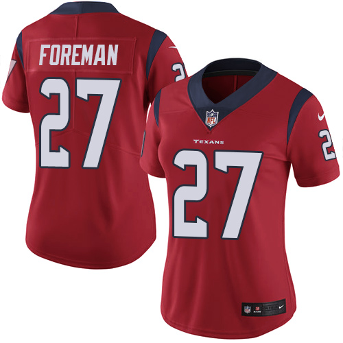 Nike Texans #27 D'Onta Foreman Red Alternate Women's Stitched NFL Vapor Untouchable Limited Jersey