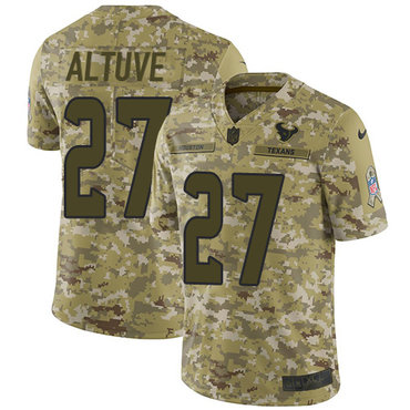 Nike Texans #27 Jose Altuve Camo Men's Stitched NFL Limited 2018 Salute To Service Jersey Nike Texans #27 Jose Altuve Camo Men's Stitched NFL Limited 2018 Salute To Service Jersey