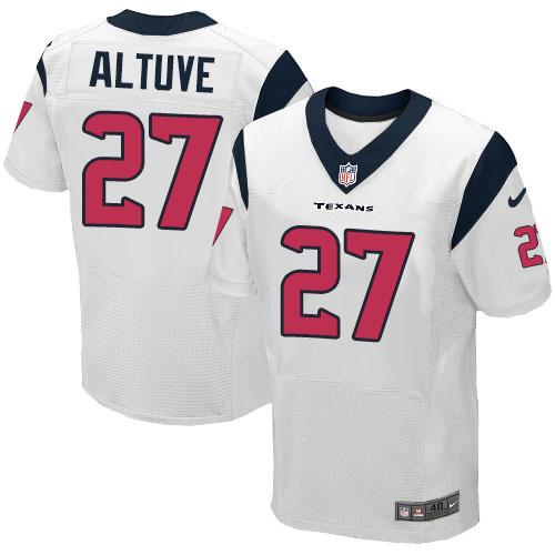 Nike Texans #27 Jose Altuve White Men's Stitched NFL Elite Jersey Nike Texans #27 Jose Altuve White Men's Stitched NFL Elite Jersey
