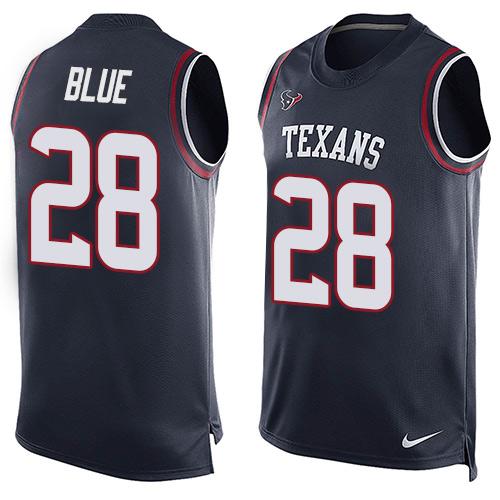 Nike Texans #28 Alfred Blue Navy Blue Team Color Men's Stitched NFL Limited Tank Top Jersey Nike Texans #28 Alfred Blue Navy Blue Team Color Men's Stitched NFL Limited Tank Top Jersey