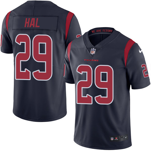 Nike Texans #29 Andre Hal Navy Blue Men's Stitched NFL Limited Rush Jersey Nike Texans #29 Andre Hal Navy Blue Men's Stitched NFL Limited Rush Jersey