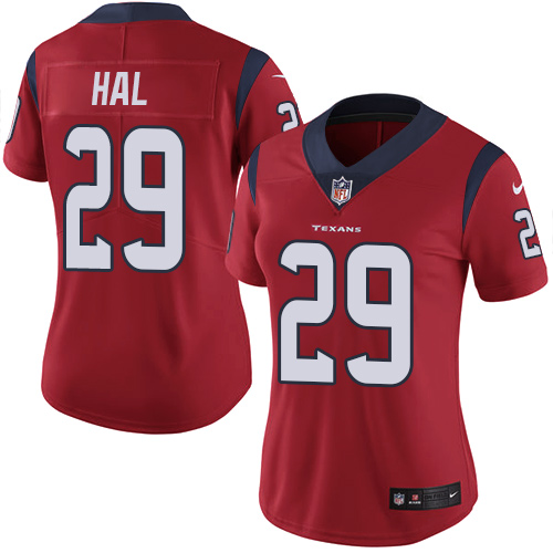 Nike Texans #29 Andre Hal Red Alternate Women's Stitched NFL Vapor Untouchable Limited Jersey