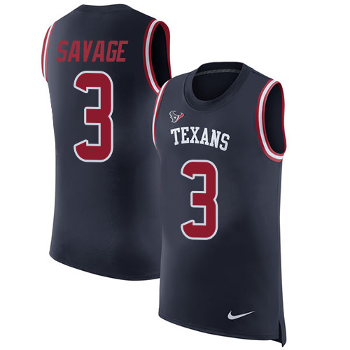 Nike Texans #3 Tom Savage Navy Blue Team Color Men's Stitched NFL Limited Rush Tank Top Jersey Nike Texans #3 Tom Savage Navy Blue Team Color Men's Stitched NFL Limited Rush Tank Top Jersey
