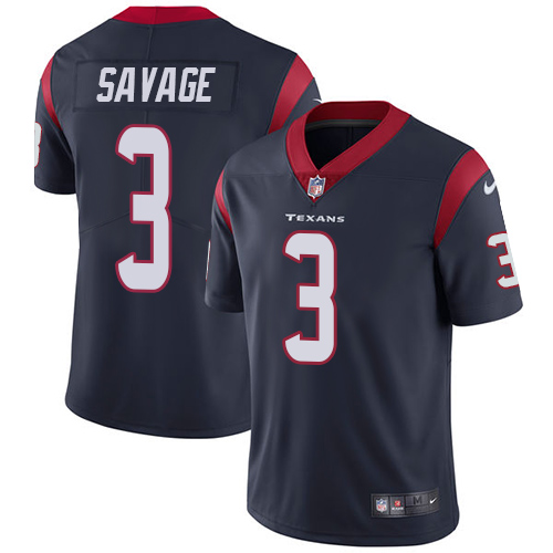 Nike Texans #3 Tom Savage Navy Blue Team Color Men's Stitched NFL Vapor Untouchable Limited Jersey Nike Texans #3 Tom Savage Navy Blue Team Color Men's Stitched NFL Vapor Untouchable Limited Jersey