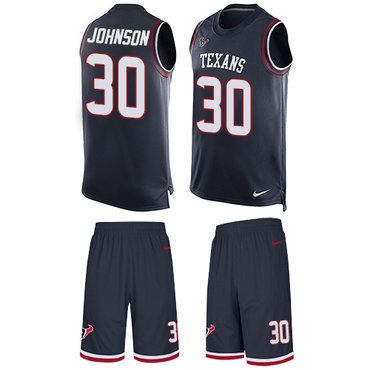 Nike Texans #30 Kevin Johnson Navy Blue Team Color Men's Stitched NFL Limited Tank Top Suit Jersey Nike Texans #30 Kevin Johnson Navy Blue Team Color Men's Stitched NFL Limited Tank Top Suit Jersey