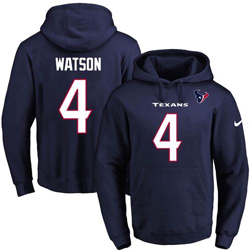 Nike Texans #4 Deshaun Watson Navy Blue Name & Number Pullover NFL Hoodie Nike Texans #4 Deshaun Watson Navy Blue Name & Number Pullover NFL Hoodie