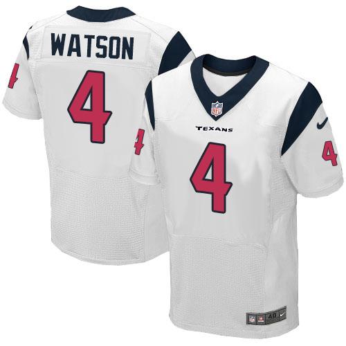 Nike Texans #4 Deshaun Watson White Men's Stitched NFL Elite Jersey Nike Texans #4 Deshaun Watson White Men's Stitched NFL Elite Jersey