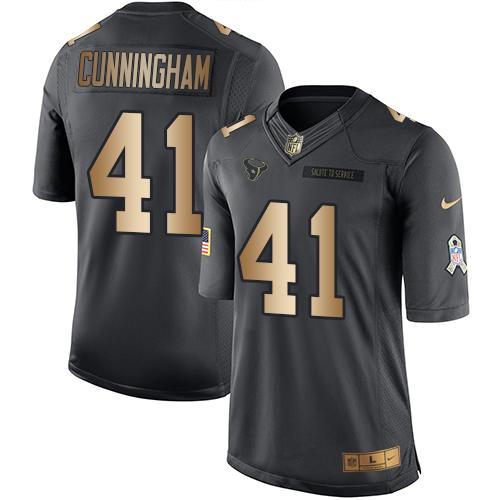 Nike Texans #41 Zach Cunningham Black Men's Stitched NFL Limited Gold Salute To Service Jersey Nike Texans #41 Zach Cunningham Black Men's Stitched NFL Limited Gold Salute To Service Jersey