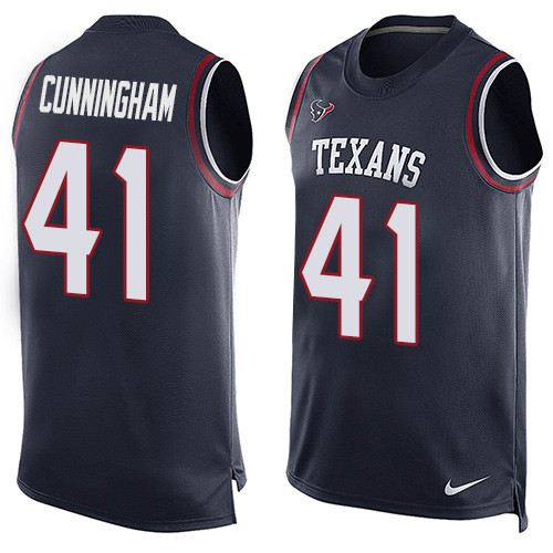 Nike Texans #41 Zach Cunningham Navy Blue Team Color Men's Stitched NFL Limited Tank Top Jersey Nike Texans #41 Zach Cunningham Navy Blue Team Color Men's Stitched NFL Limited Tank Top Jersey