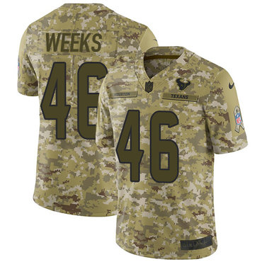 Nike Texans #46 Jon Weeks Camo Men's Stitched NFL Limited 2018 Salute To Service Jersey Nike Texans #46 Jon Weeks Camo Men's Stitched NFL Limited 2018 Salute To Service Jersey