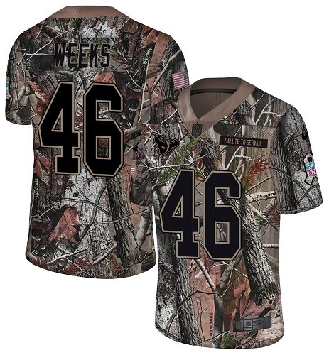 Nike Texans #46 Jon Weeks Camo Men's Stitched NFL Limited Rush Realtree Jersey