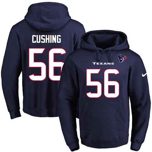 Nike Texans #56 Brian Cushing Navy Blue Name & Number Pullover NFL Hoodie Nike Texans #56 Brian Cushing Navy Blue Name & Number Pullover NFL Hoodie