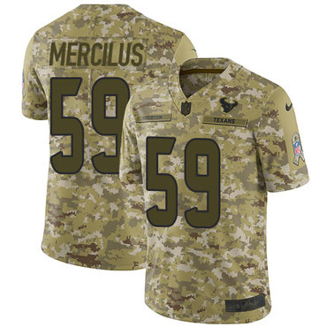 Nike Texans #59 Whitney Mercilus Camo Men's Stitched NFL Limited 2018 Salute To Service Jersey Nike Texans #59 Whitney Mercilus Camo Men's Stitched NFL Limited 2018 Salute To Service Jersey