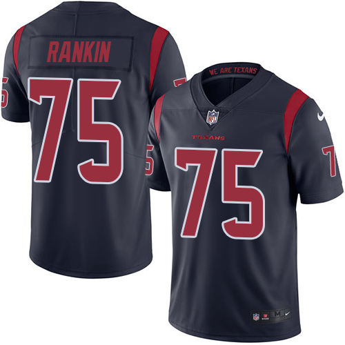Nike Texans #75 Martinas Rankin Navy Blue Men's Stitched NFL Limited Rush Jersey Nike Texans #75 Martinas Rankin Navy Blue Men's Stitched NFL Limited Rush Jersey