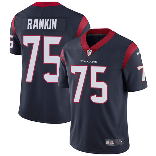 Nike Texans #75 Martinas Rankin Navy Blue Team Color Men's Stitched NFL Vapor Untouchable Limited Jersey Nike Texans #75 Martinas Rankin Navy Blue Team Color Men's Stitched NFL Vapor Untouchable Limited Jersey