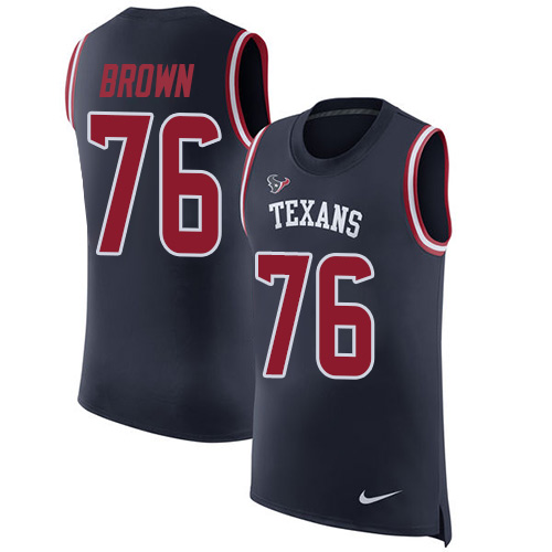 Nike Texans #76 Duane Brown Navy Blue Team Color Men's Stitched NFL Limited Rush Tank Top Jersey Nike Texans #76 Duane Brown Navy Blue Team Color Men's Stitched NFL Limited Rush Tank Top Jersey