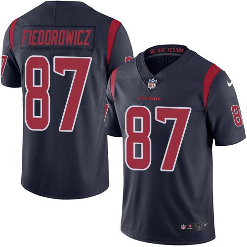 Nike Texans #87 C.J. Fiedorowicz Navy Blue Men's Stitched NFL Limited Rush Jersey Nike Texans #87 C.J. Fiedorowicz Navy Blue Men's Stitched NFL Limited Rush Jersey