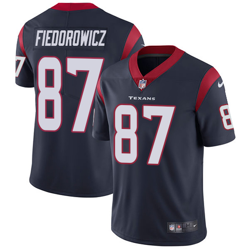 Nike Texans #87 C.J. Fiedorowicz Navy Blue Team Color Men's Stitched NFL Vapor Untouchable Limited Jersey