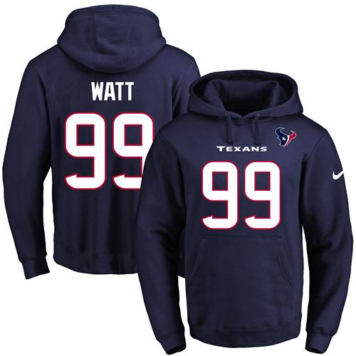 Nike Texans #99 J.J. Watt Navy Blue Name & Number Pullover NFL Hoodie Nike Texans #99 J.J. Watt Navy Blue Name & Number Pullover NFL Hoodie