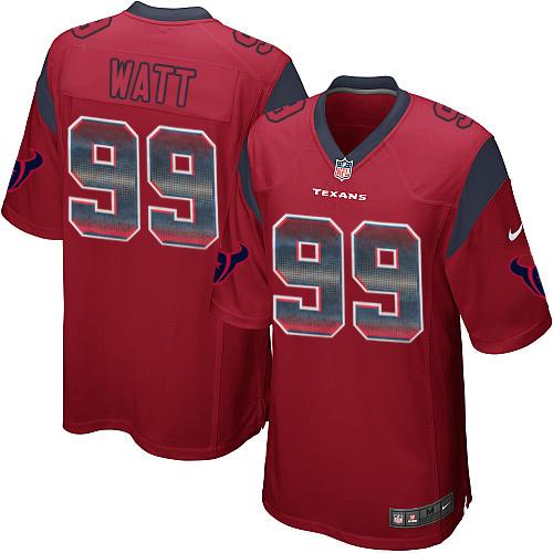 Nike Texans #99 J.J. Watt Red Alternate Men's Stitched NFL Limited Strobe Jersey Nike Texans #99 J.J. Watt Red Alternate Men's Stitched NFL Limited Strobe Jersey