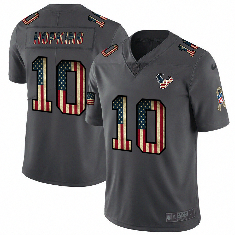 Nike Texans 10 DeAndre Hopkins 2019 Salute To Service USA Flag Fashion Limited Jersey Nike Texans 10 DeAndre Hopkins 2019 Salute To Service USA Flag Fashion Limited Jersey