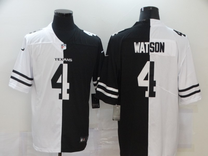 Nike Texans 4 Deshaun Watson Black And White Split Vapor Untouchable Limited Jersey Nike Texans 4 Deshaun Watson Black And White Split Vapor Untouchable Limited Jersey