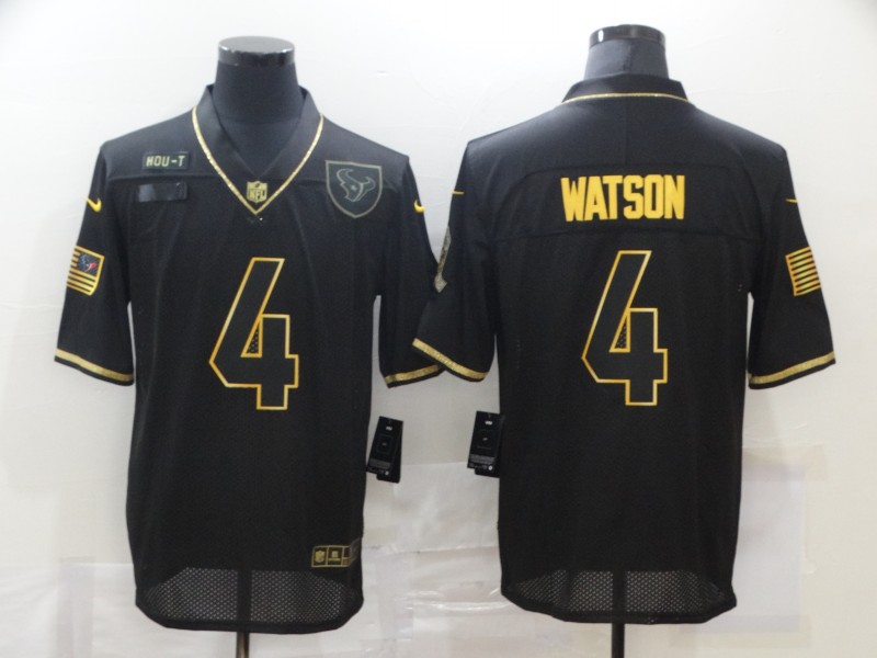 Nike Texans 4 Deshaun Watson Black Gold 2020 Salute To Service Limited Jersey Nike Texans 4 Deshaun Watson Black Gold 2020 Salute To Service Limited Jersey