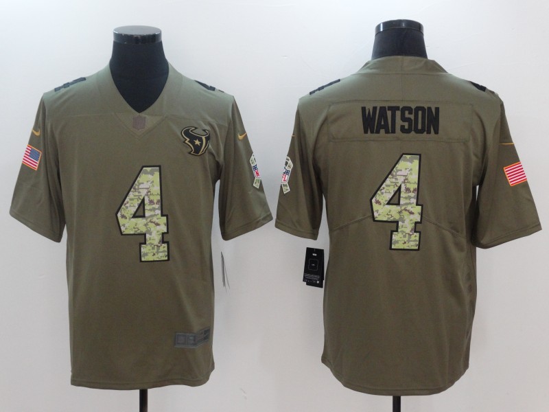 Nike Texans 4 Deshaun Watson Olive Camo Salute To Service Limited Jersey Nike Texans 4 Deshaun Watson Olive Camo Salute To Service Limited Jersey