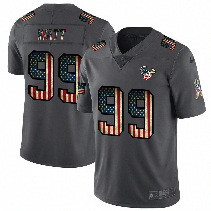 Nike Texans 99 J.J. Watt 2019 Salute To Service USA Flag Fashion Limited Jersey Nike Texans 99 J.J. Watt 2019 Salute To Service USA Flag Fashion Limited Jersey