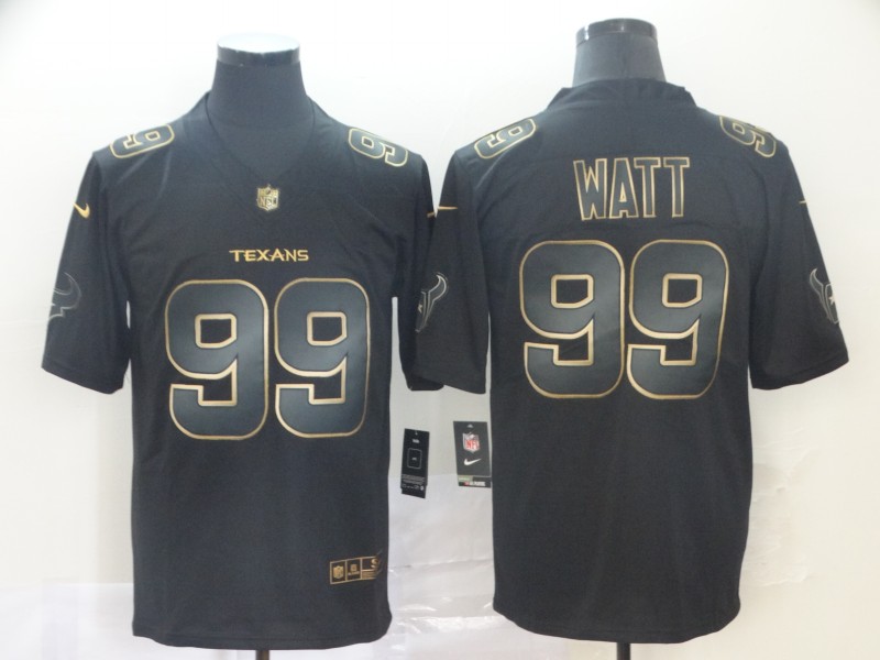 Nike Texans 99 J.J. Watt Black Gold Vapor Untouchable Limited Jersey
