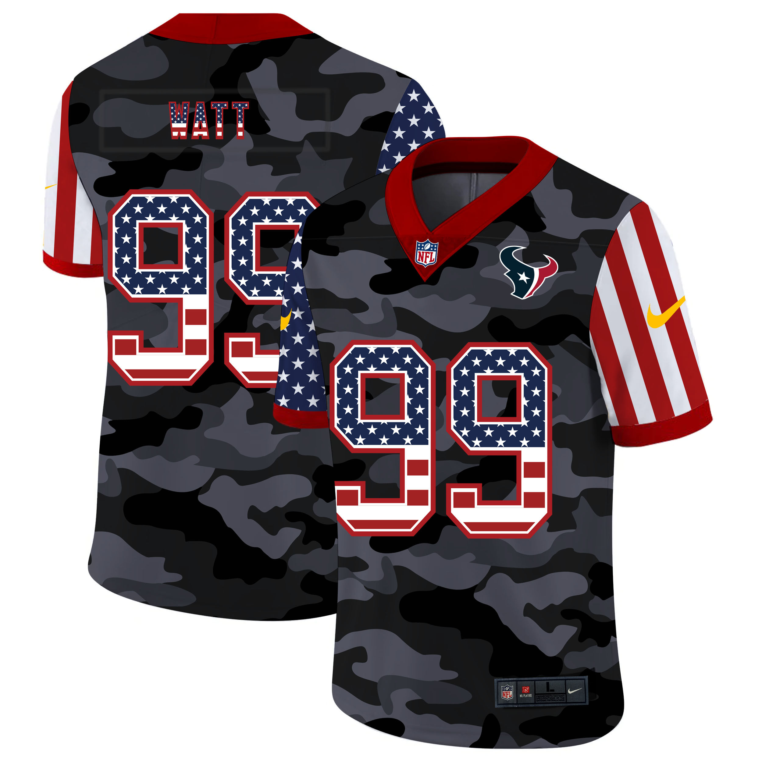Nike Texans 99 J.J. Watt Camo 2020 USA Flag Salute To Service Limited Jersey Nike Texans 99 J.J. Watt Camo 2020 USA Flag Salute To Service Limited Jersey