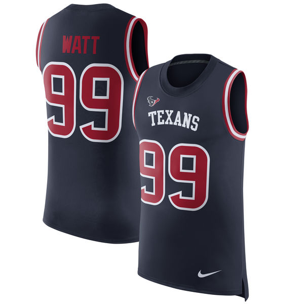 Nike Texans 99 J.J. Watt Navy Color Rush Name & Number Tank Top